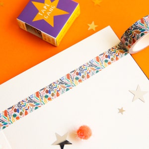 Ruban adhésif en Washi lumineux et amusants, feuilles colorées, feuilles, fleurs et pois