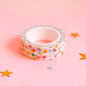 Taśma washi w pastelowe trójkąty polka