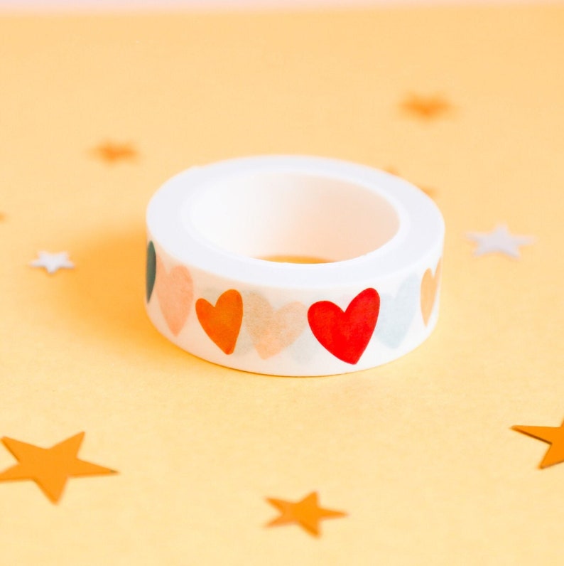 Bright Fun Watercolour Love Heart Washi Tape Valentines Day Love Washi image 1