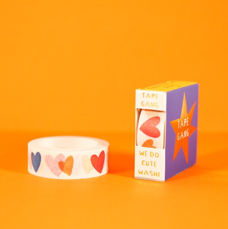 Bright Fun Watercolour Love Heart Washi Tape Valentines Day Love Washi image 3