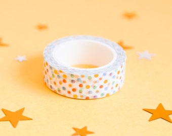 Pastel Watercolour Polka Dot Foil Washi Tape