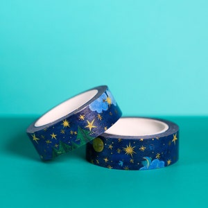 Boomtoppen en maanverlichte luchten Washi Tape