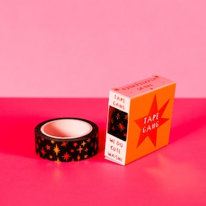Starry Night Zwart Goud Folie Star Night Washi Tape