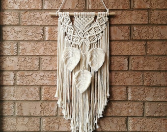 Macrame Wall Hanging, Boho Chic Rustic Home Décor Accents Wall Art, Comes with Comb