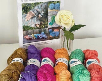 Knitting Fingerless Mitten Kit (Bag) Hand Dyed  - UK
