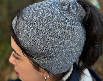 PATTERN ONLY - Unisex Aran Knitted Winter Hat (Ponytail or Traditional)