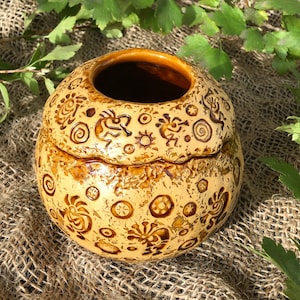 Mate for Kokopelli — ceramic calabash