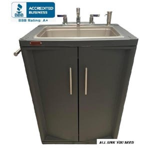 Portable Sink mobile Handwashing station, Hot & Cold Water, Self Contained. Full Size Basic 2023