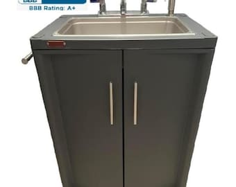 Portable Sink mobile Handwashing station, Hot & Cold Water, Self Contained. Full Size Basic 2023