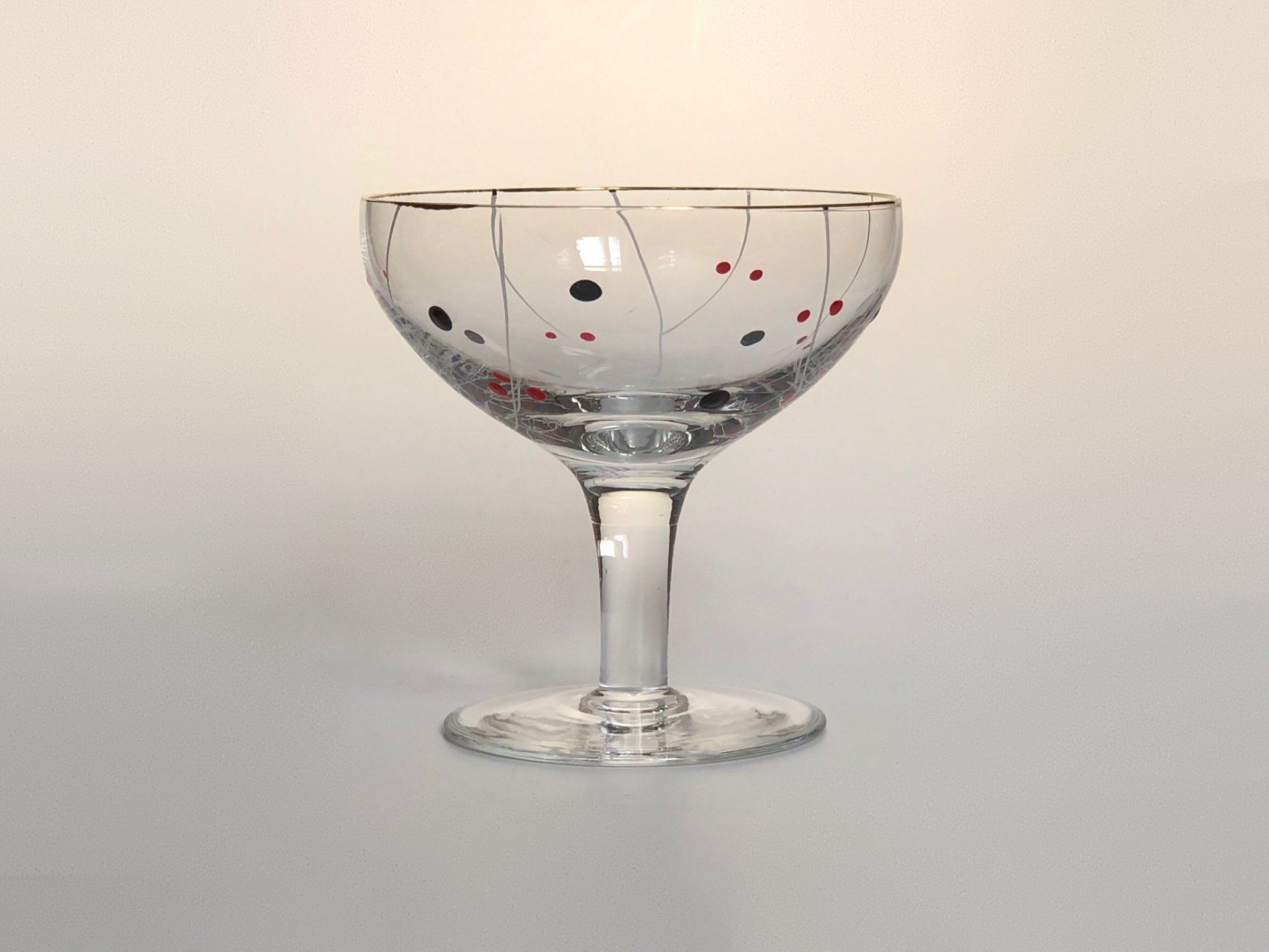 Set of 5 vintage crystal coupe glasses Etsy