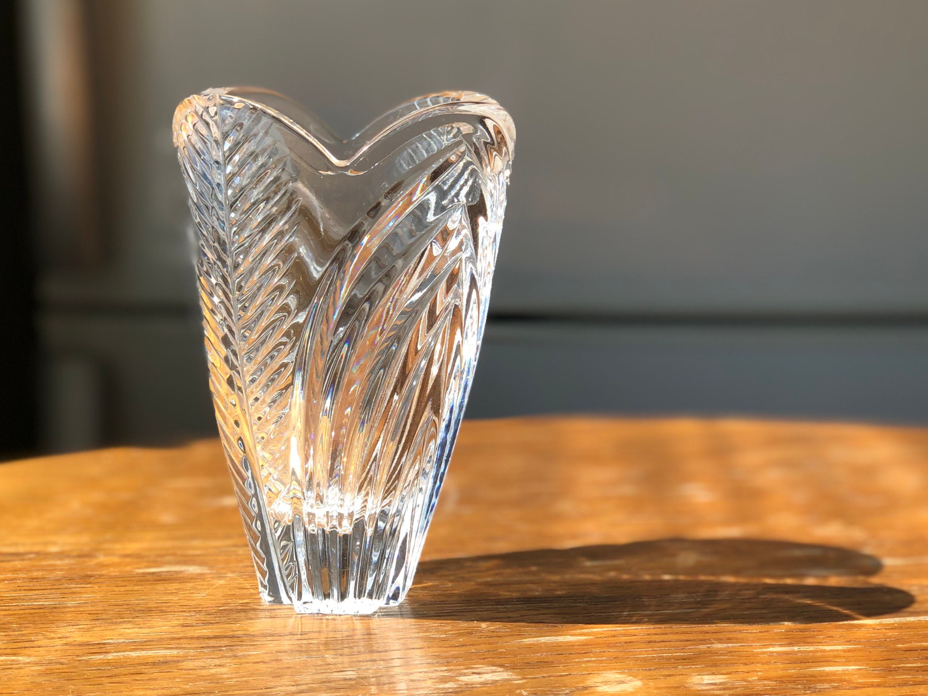 Small vintage crystal vase clear bud vase Etsy