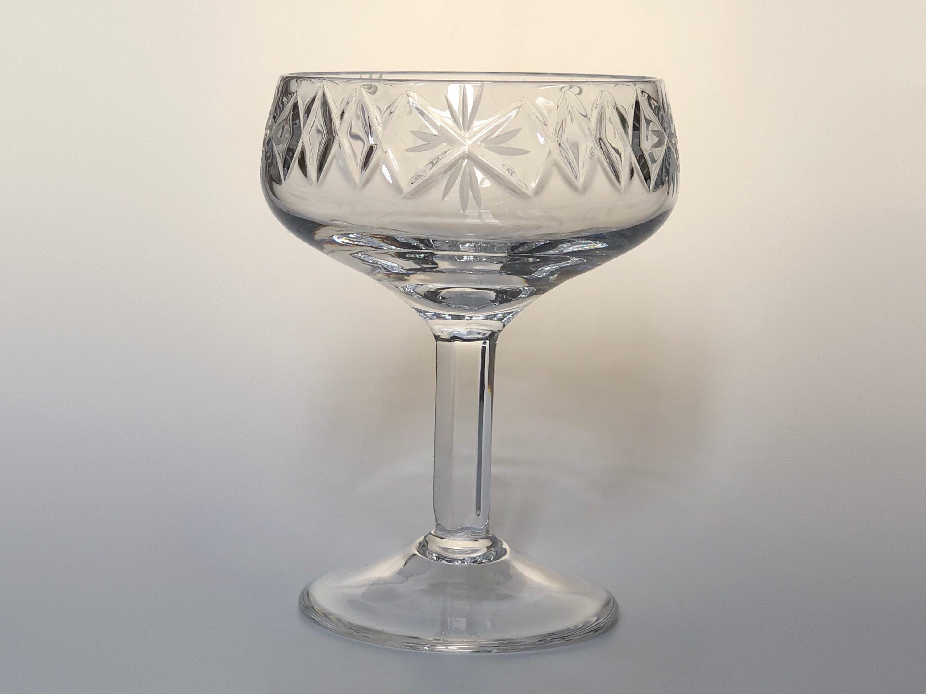 Set of 5 vintage crystal coupe glasses Etsy