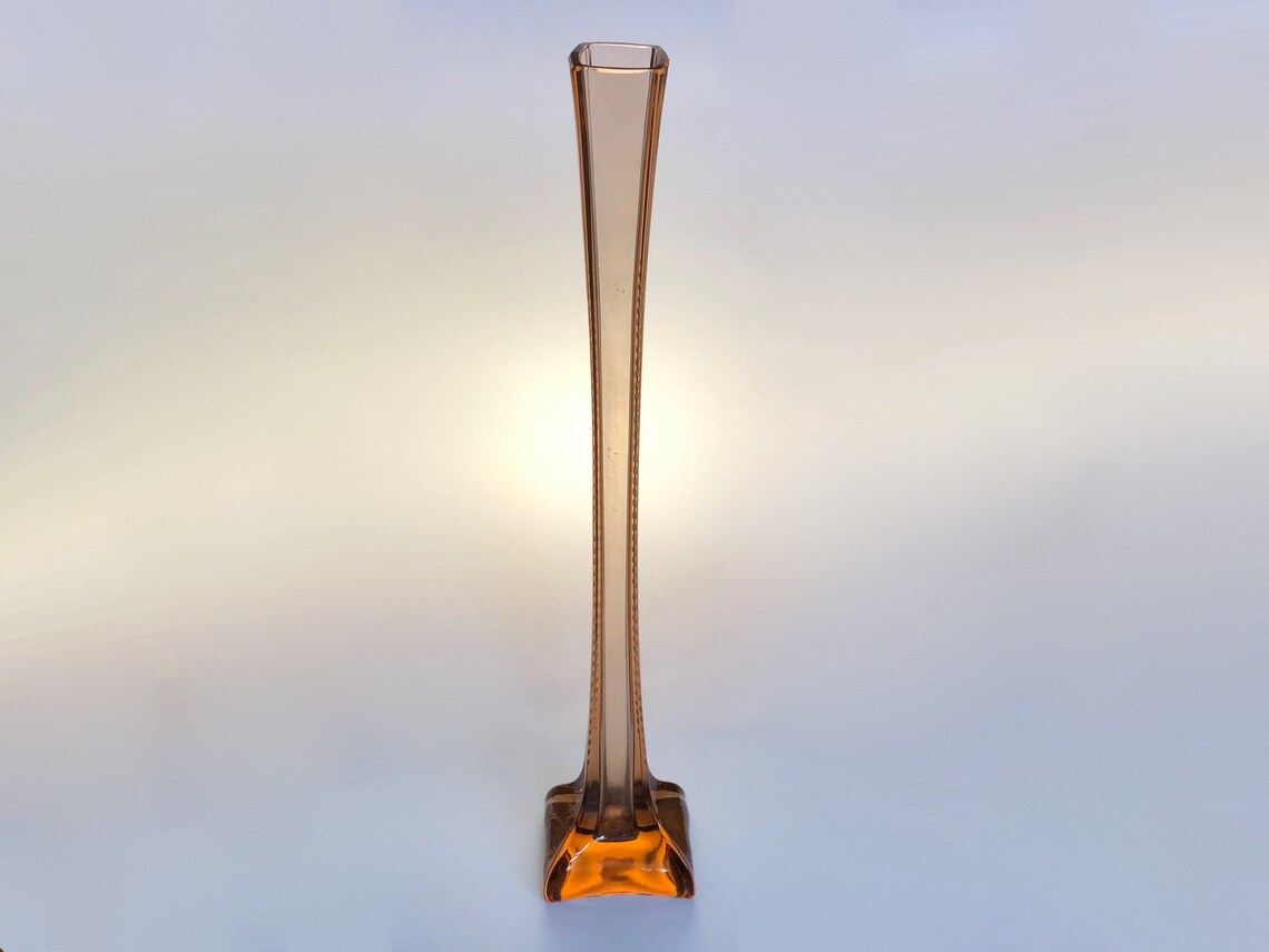 Eiffel Tower Vase 16 Vintage amber glass vase Single flower Etsy