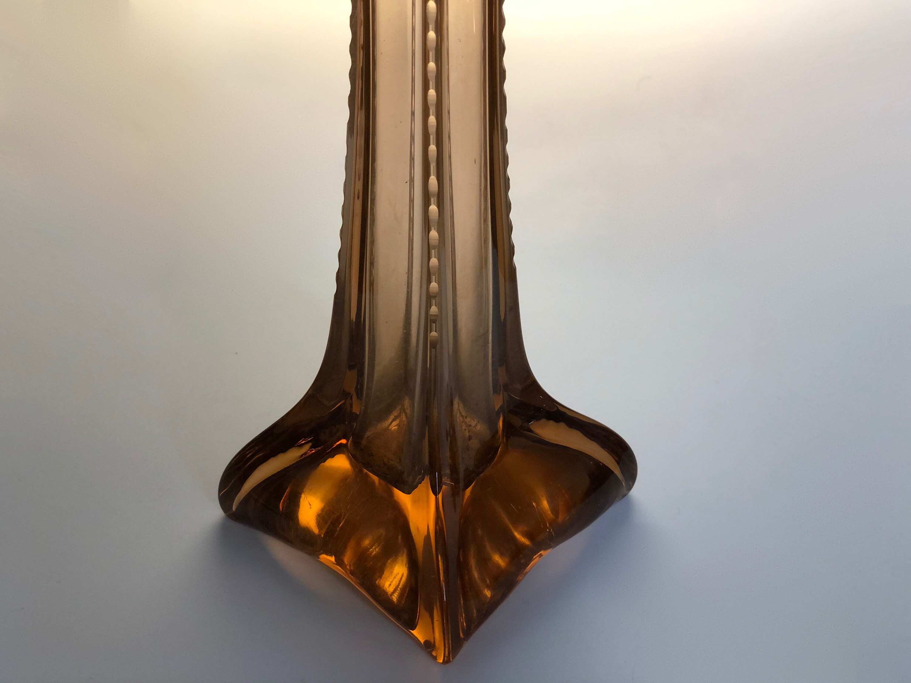 Eiffel Tower Vase 16 Vintage amber glass vase Single flower Etsy