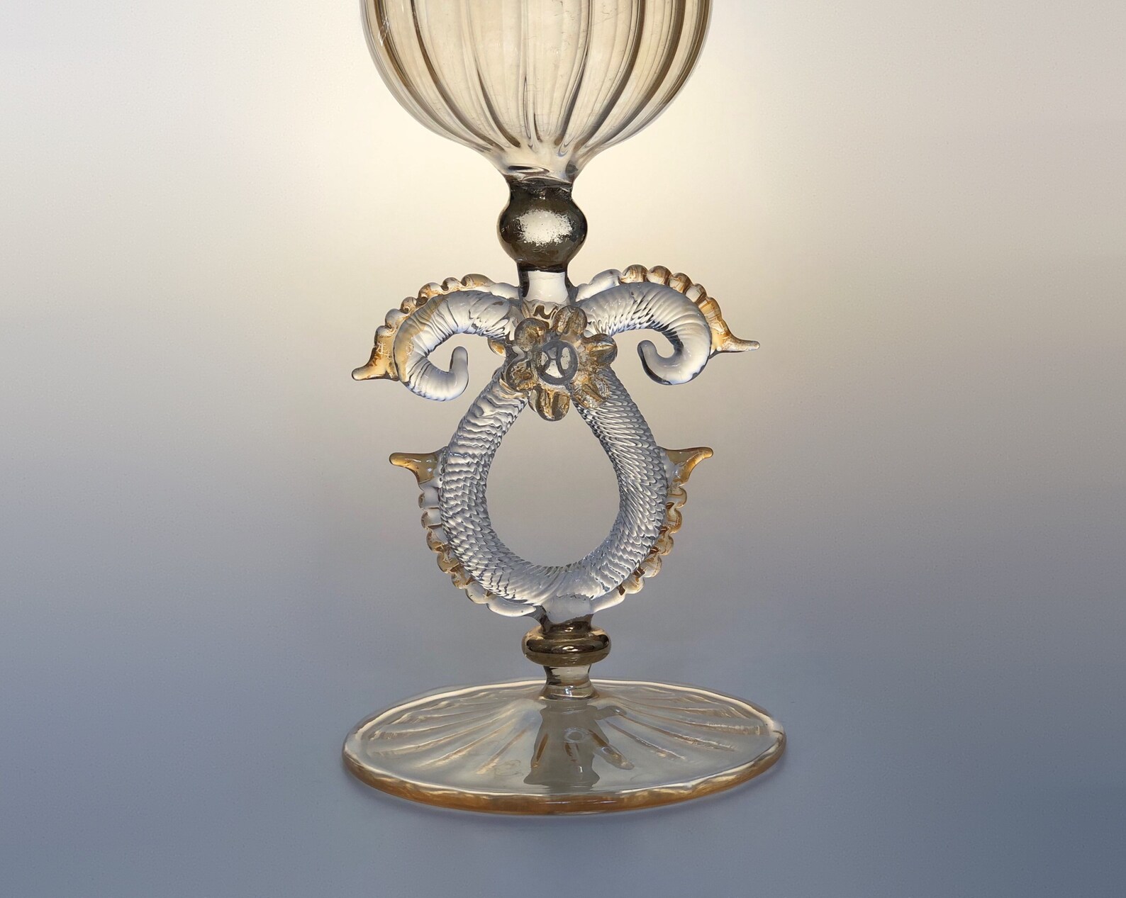 Set of two vintage Murano Gold Glass Wine Goblets Glasses Etsy