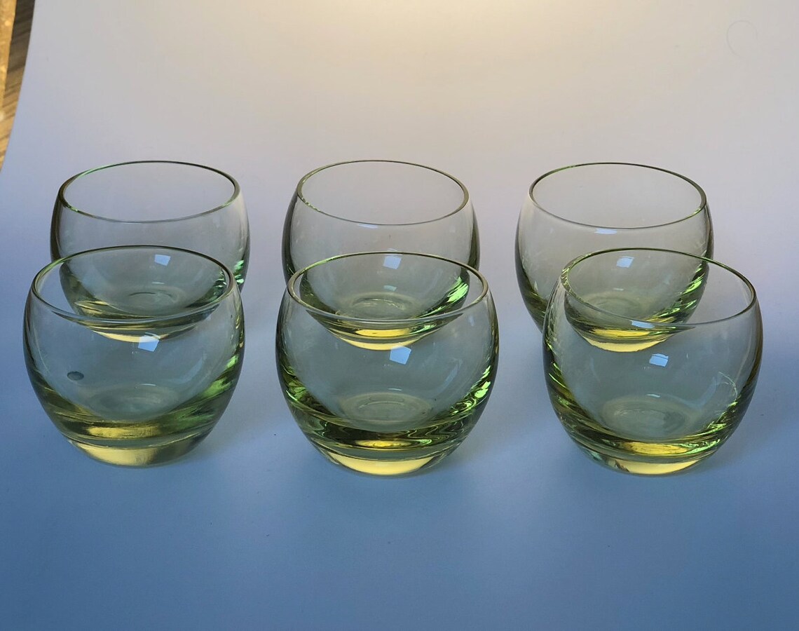Moser Culbuto liquor/shot Glasses set for six in yellow color Etsy