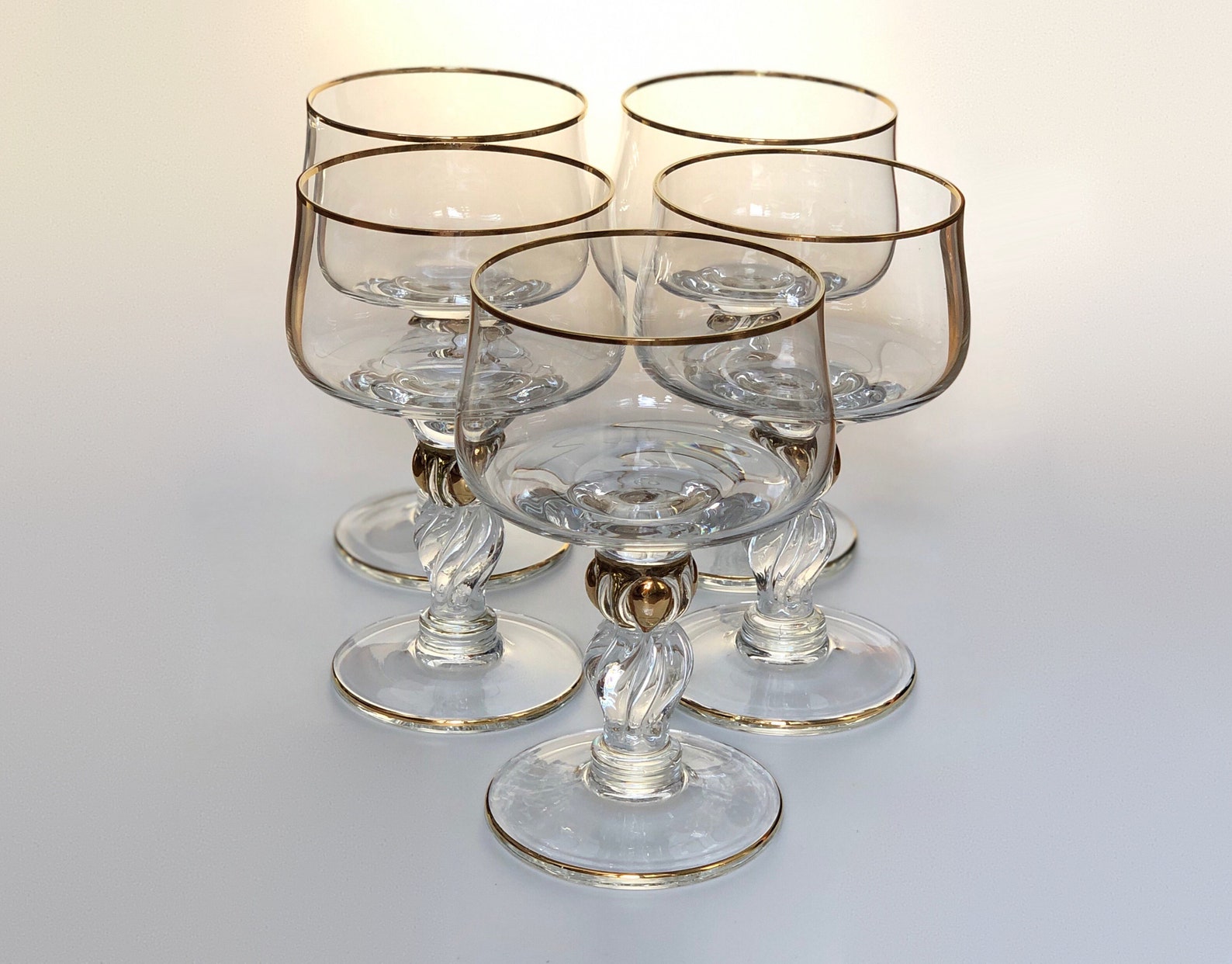 Set of 6 Vintage Coupe Glasses Champagne Wine Glass Bohemian Etsy