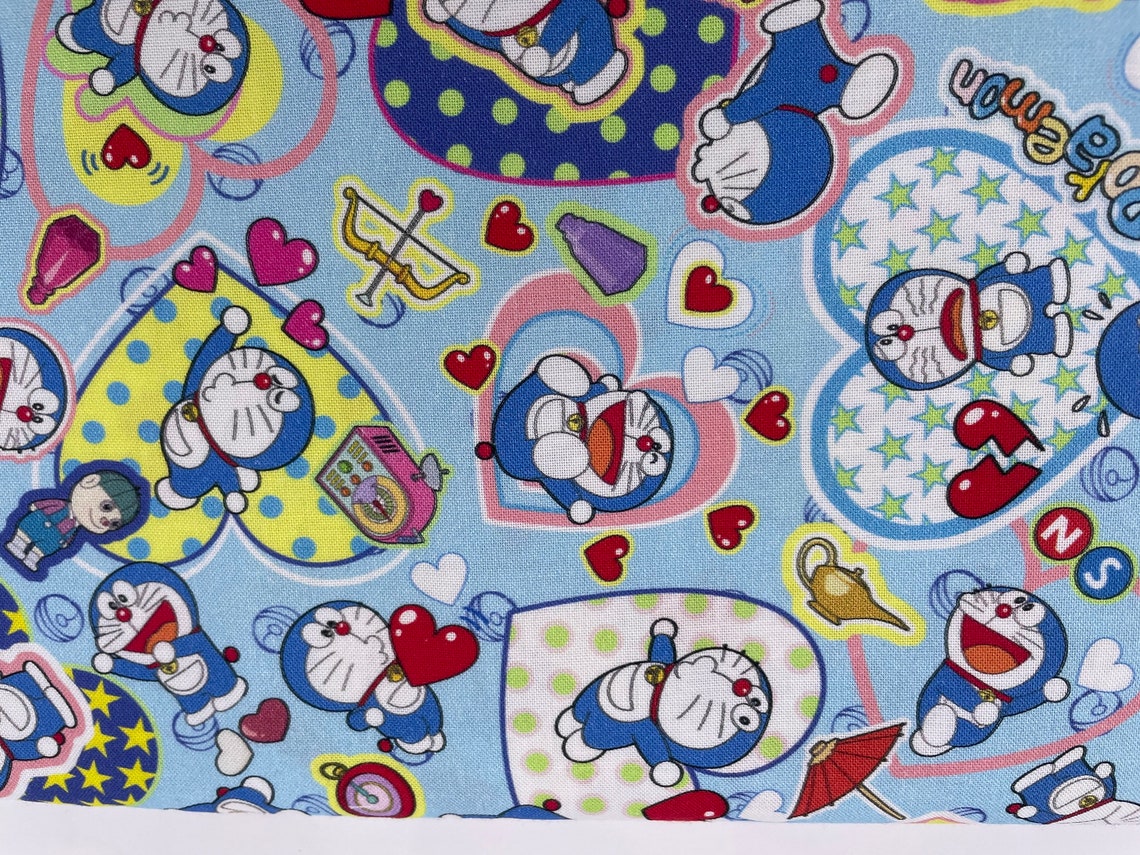 Cute Japan Anime Fabric Doraemon Fabric Korea Fabric 100 Etsy