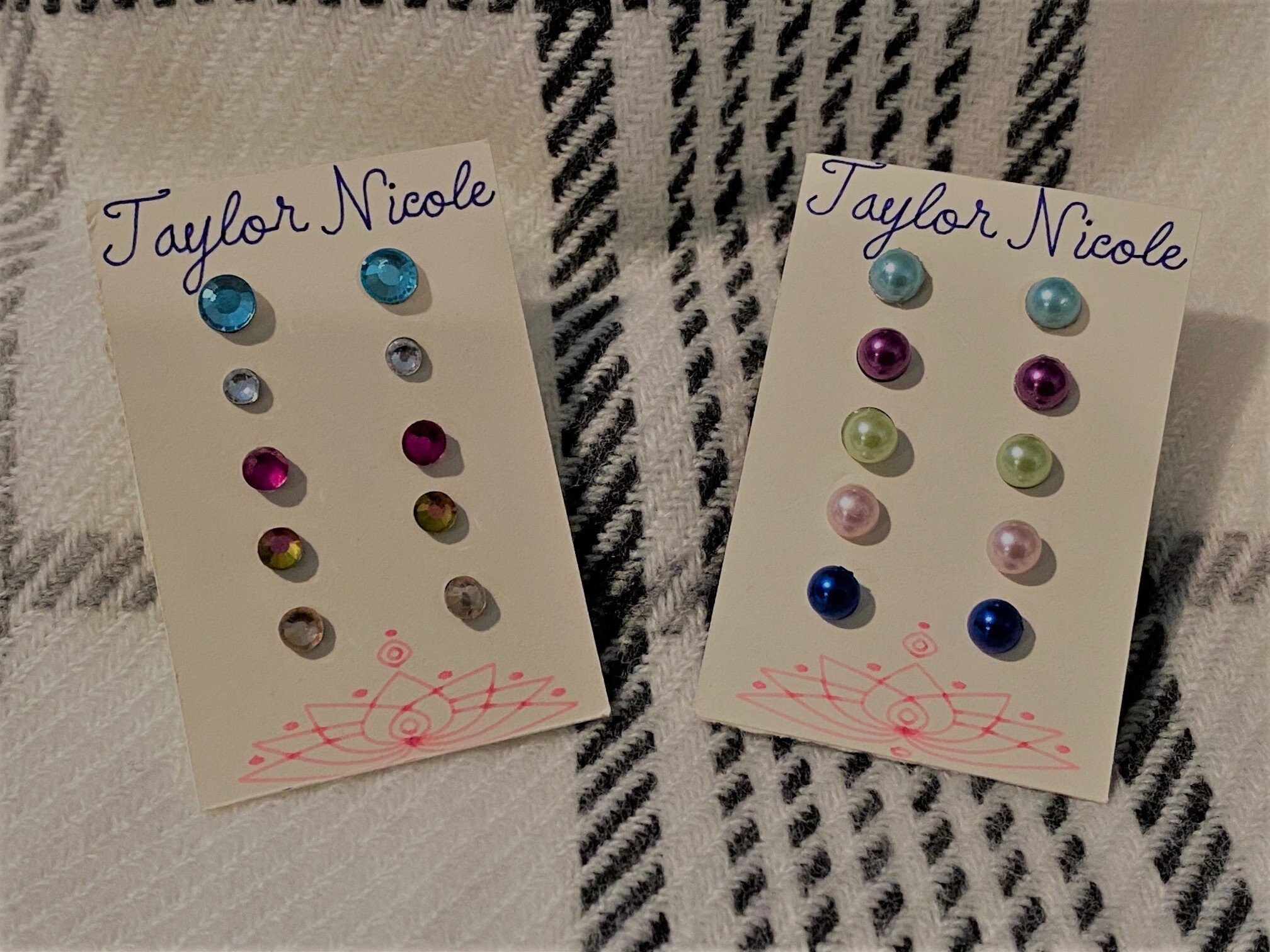 Birthstone glass bead studs earrings jewelry Etsy