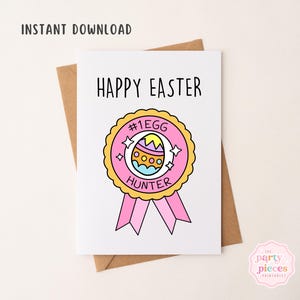 Cartão de Páscoa para crianças | Campeão nº 1 da caça aos ovos | Cartão de felicitações para impressão de feliz Páscoa | Cartão de Páscoa engraçado | 5x7 Digital Download PDF