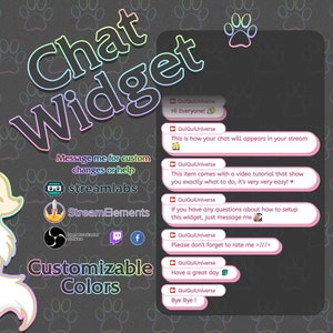 Cute Customizable Bubble Chat for Stream - StreamElements and StreamLabs - Twitch, Facebookgg