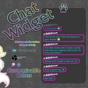 Neon Chat for Stream - Customizable Colors - Smooth Effect - Twitch, Facebookgg