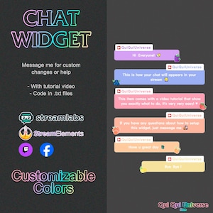 Cute Fruits Chat for Stream - Tropical - Customizable - Chat Box - Stream Elements and Stream Labs - Twitch, Facebookgg
