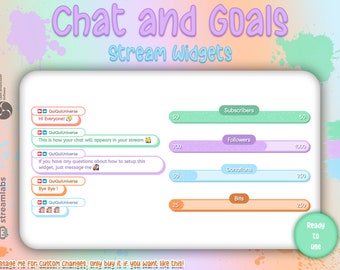 5 Colors Rounded Bubble Chat and Goals for Stream - Twitch, Facebookgg