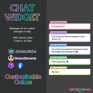 Hyun 5 Colors Chat for Stream - Customizable - Chat Box - Stream Elements and Stream Labs - Twitch, Facebookgg