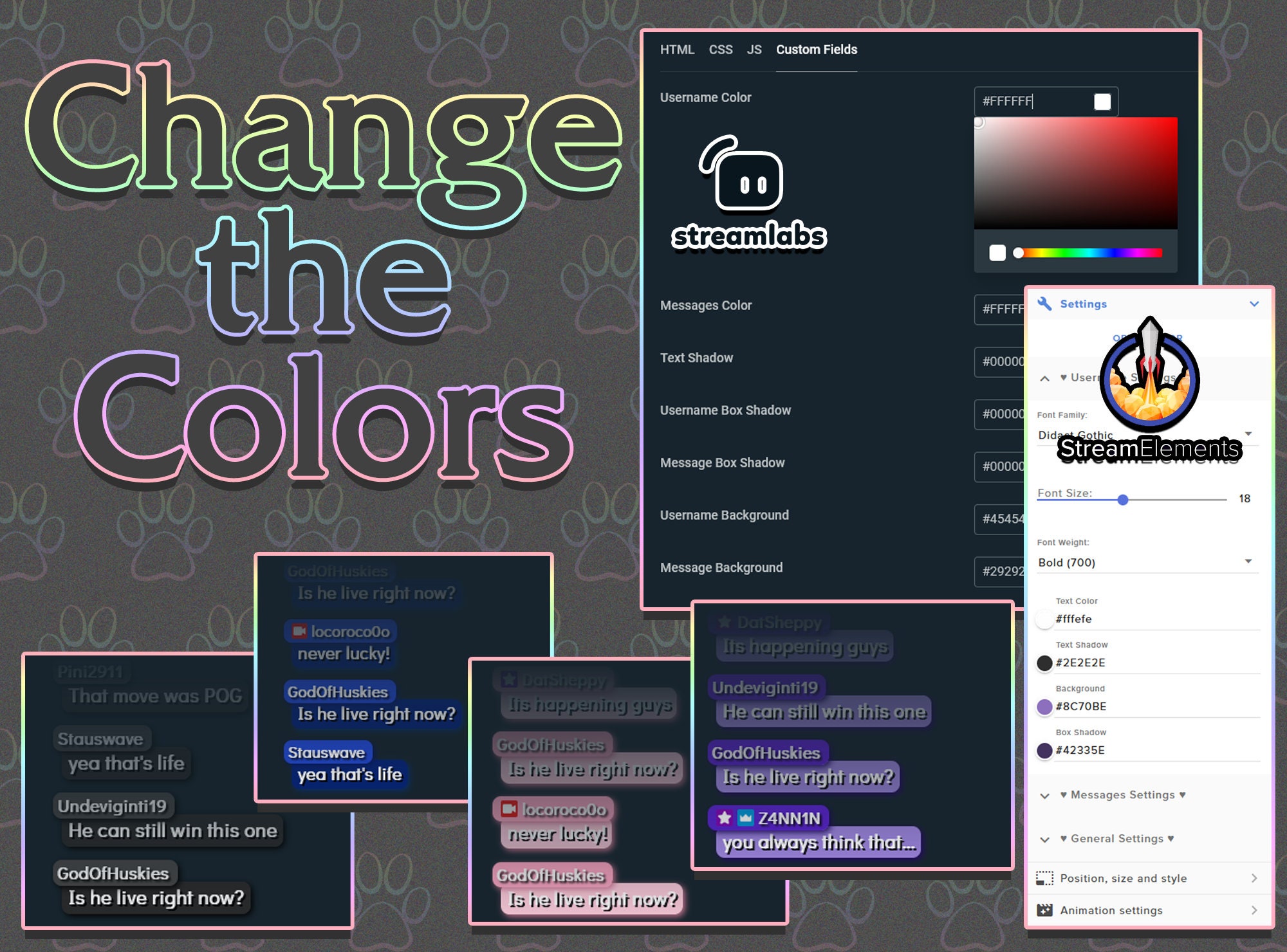 Customizable Chat Box Rounded Rectangle Widget for Stream - Color ...