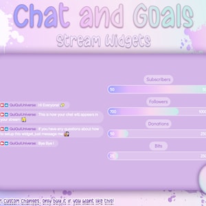 Purple Green Gradient Transparent Chat and Goals for Stream - Twitch, Facebookgg