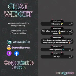 Kitten Chat for Stream - Customizable - Chat Box - Stream Elements and Stream Labs - Twitch, Facebookgg