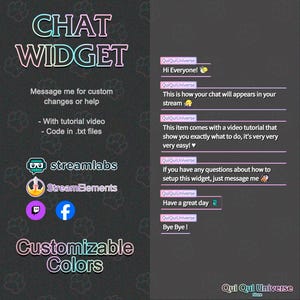 Customizable Gradient Animated Chat for Stream - Customizable - Chat Box - Stream Elements and Stream Labs - Twitch, Facebookgg
