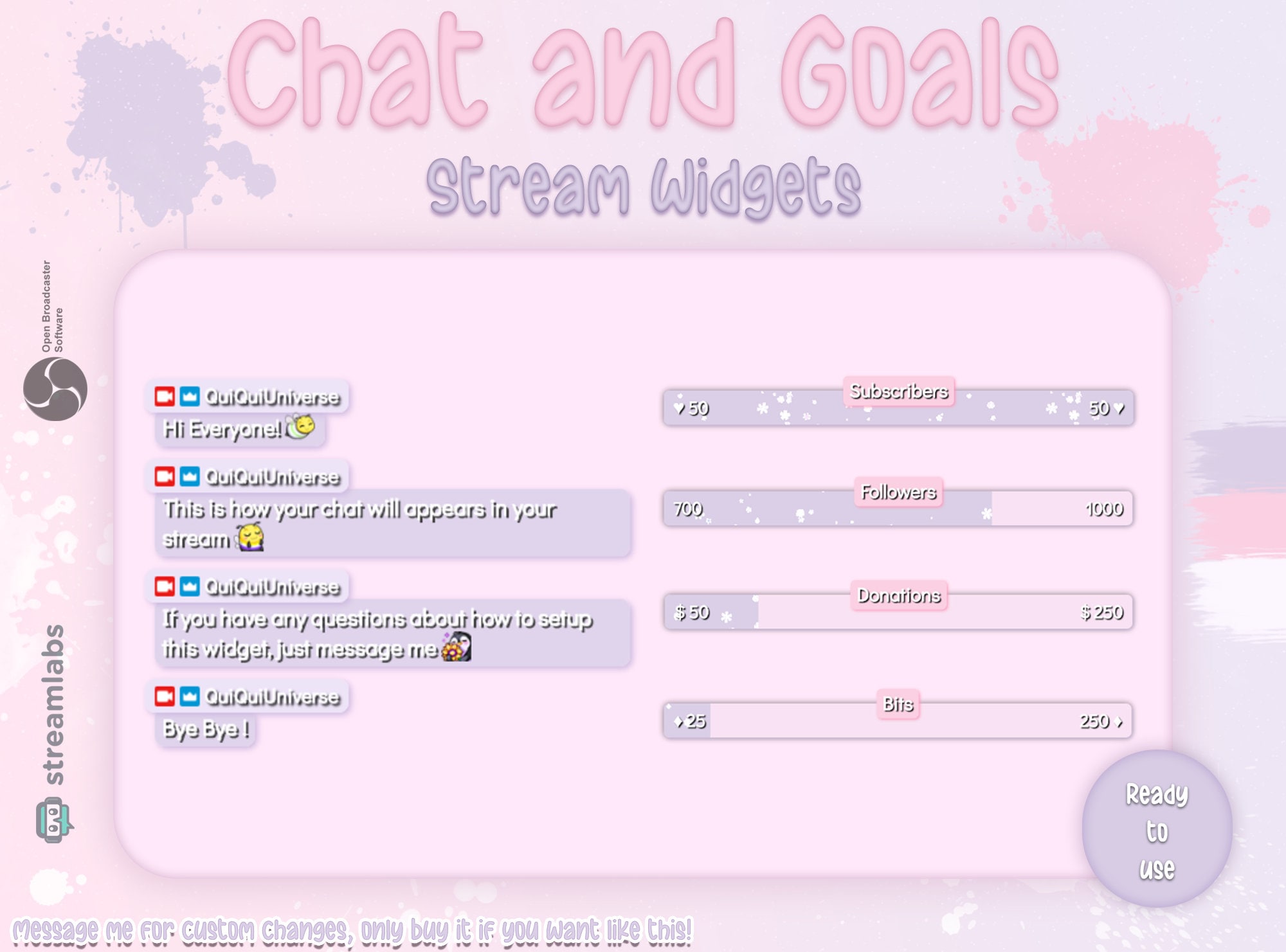 Pastel Purple And Pink Chat And Goals For Stream Twitch Etsy