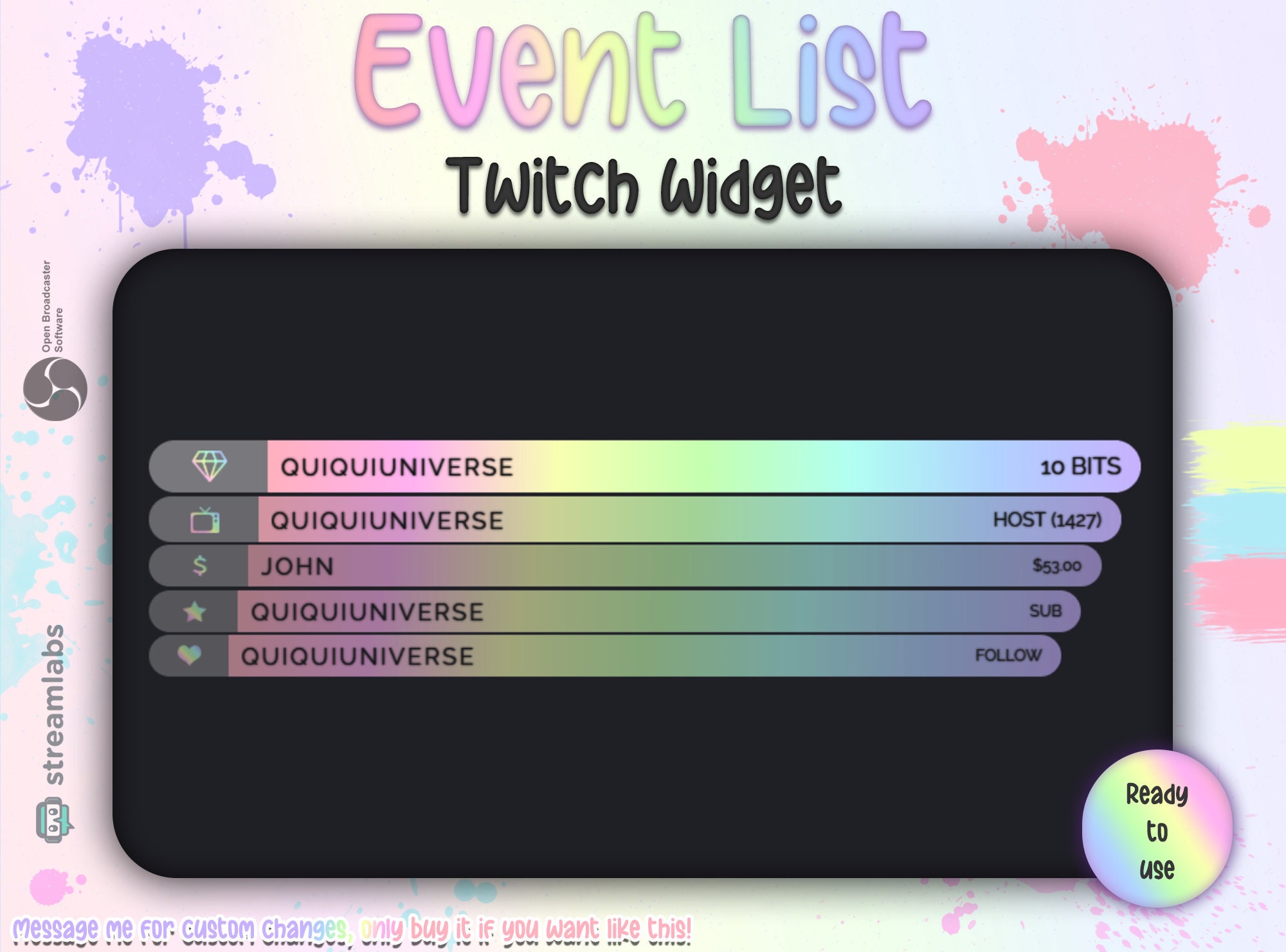Pastel Rainbow Animated Event List for Stream Twitch - Etsy Pastel Rainbow Animated Event List for Stream Twitch - Etsy