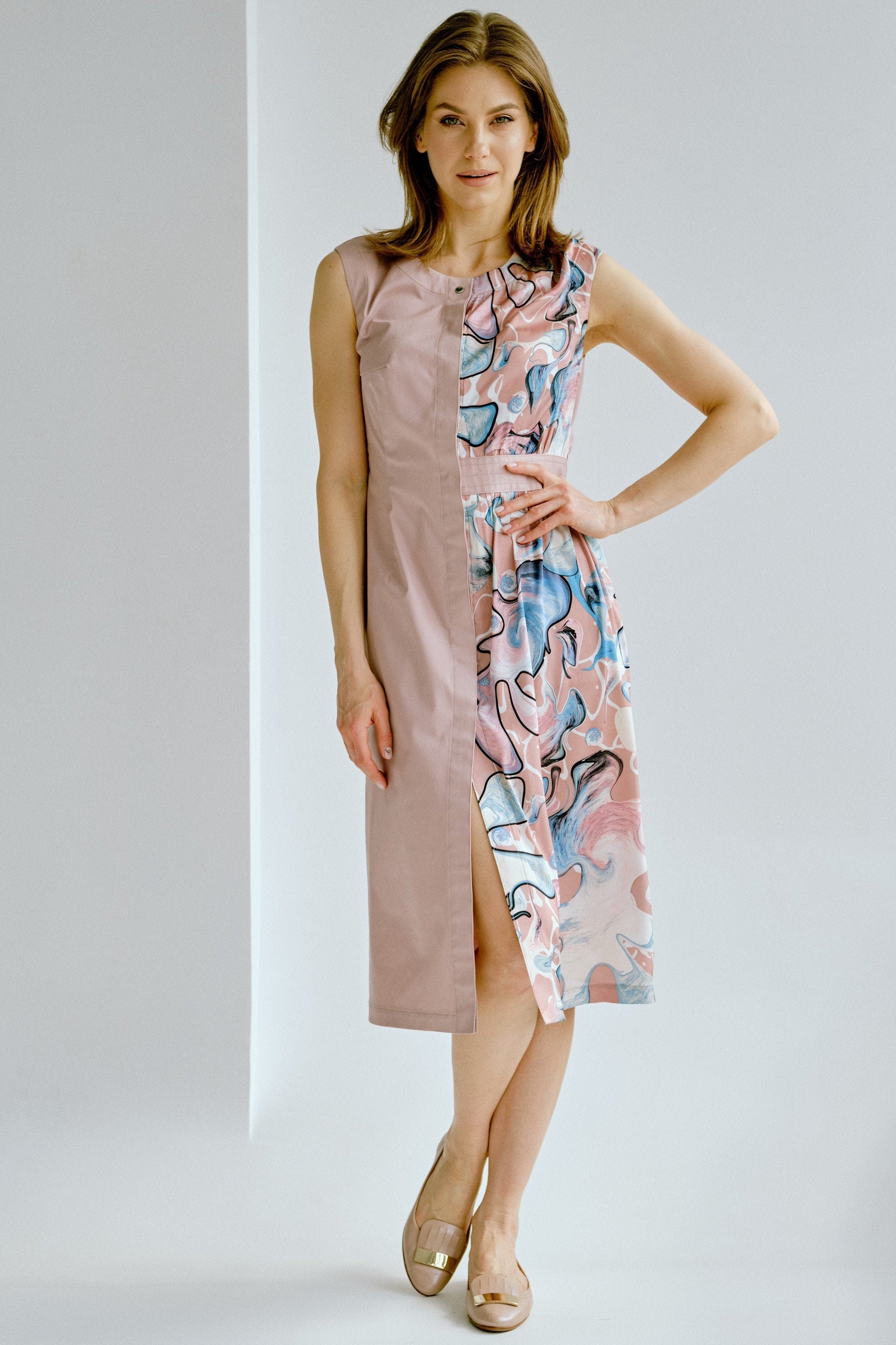 Cotton summer casual womens dress beige light dress Etsy