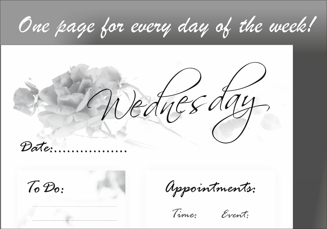 Printable Daily Planner One Page Per Day Plan Every Day Of | Etsy