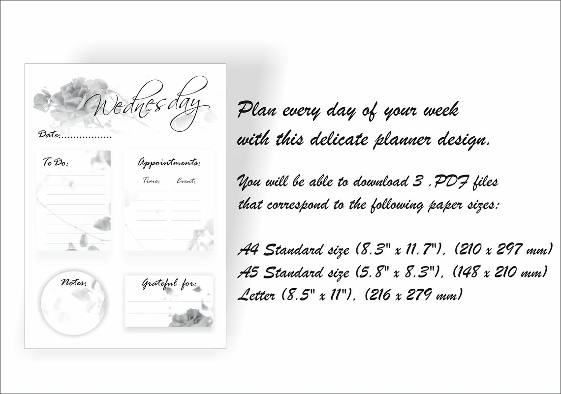 Printable Daily Planner One Page Per Day Plan Every Day Of | Etsy