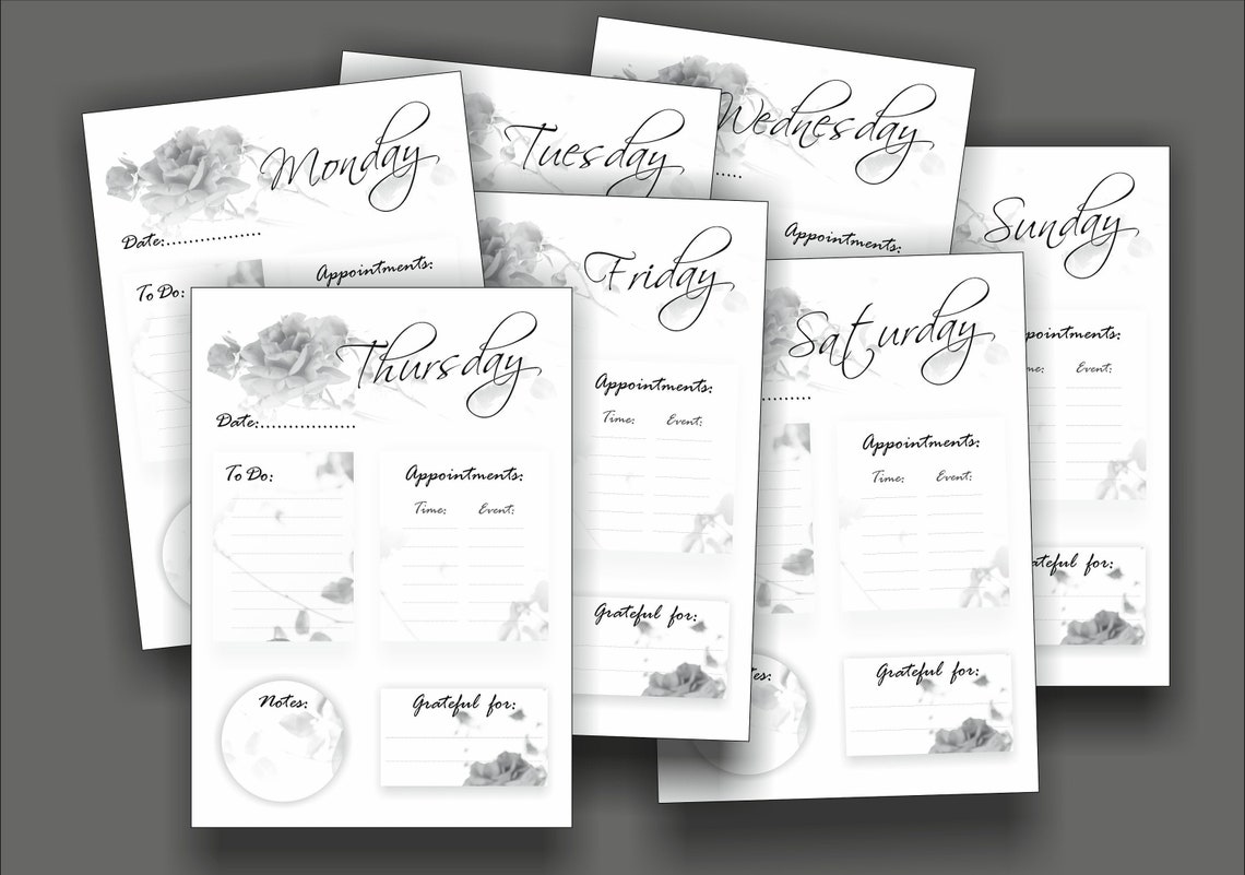 Printable Daily Planner One Page Per Day Plan Every Day Of | Etsy