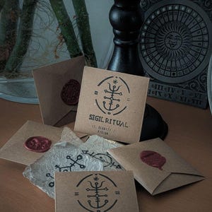 SIGIL INVOCATION SETS | Hand-Carved Linocut Ritual Prints | Intentional Magic Symbols | Handmade Paper