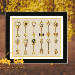Cross Stitch &quot;Celestial Keys&quot; PDF Pattern