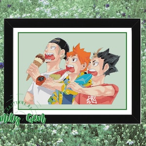 Cross Stitch &quot;Haikyu!! Ice Cream&quot; PDF Pattern