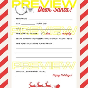 Carta e lista de desejos do Papai Noel de Natal