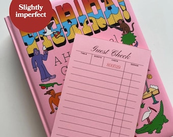 Imperfect Pink Guest Check Notepad: 4x6 Vintage-Inspired Stationery