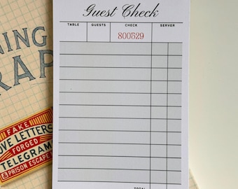 Pink 4x6 Inch Guest Check Notepad — Vintage-inspired Stationary — Three ...