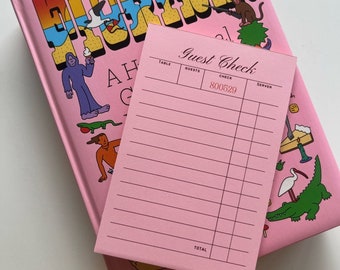 Pink 4x6 Guest Check Notepad: Vintage-Inspired Stationery Gift