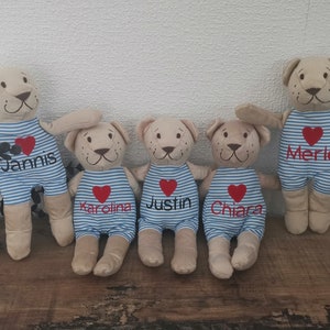 Bärchen mit Name Tröster Geburtstag Geburt Baby Geschenk Taufe Kleinigkeit Geschenk Ostern Kind personalisiert mit Wunschname Teddy love Bild 1