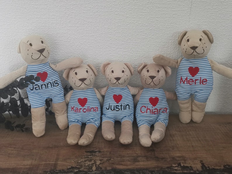 Bärchen mit Name Tröster Geburtstag Geburt Baby Geschenk Taufe Kleinigkeit Geschenk Ostern Kind personalisiert mit Wunschname Teddy love image 1