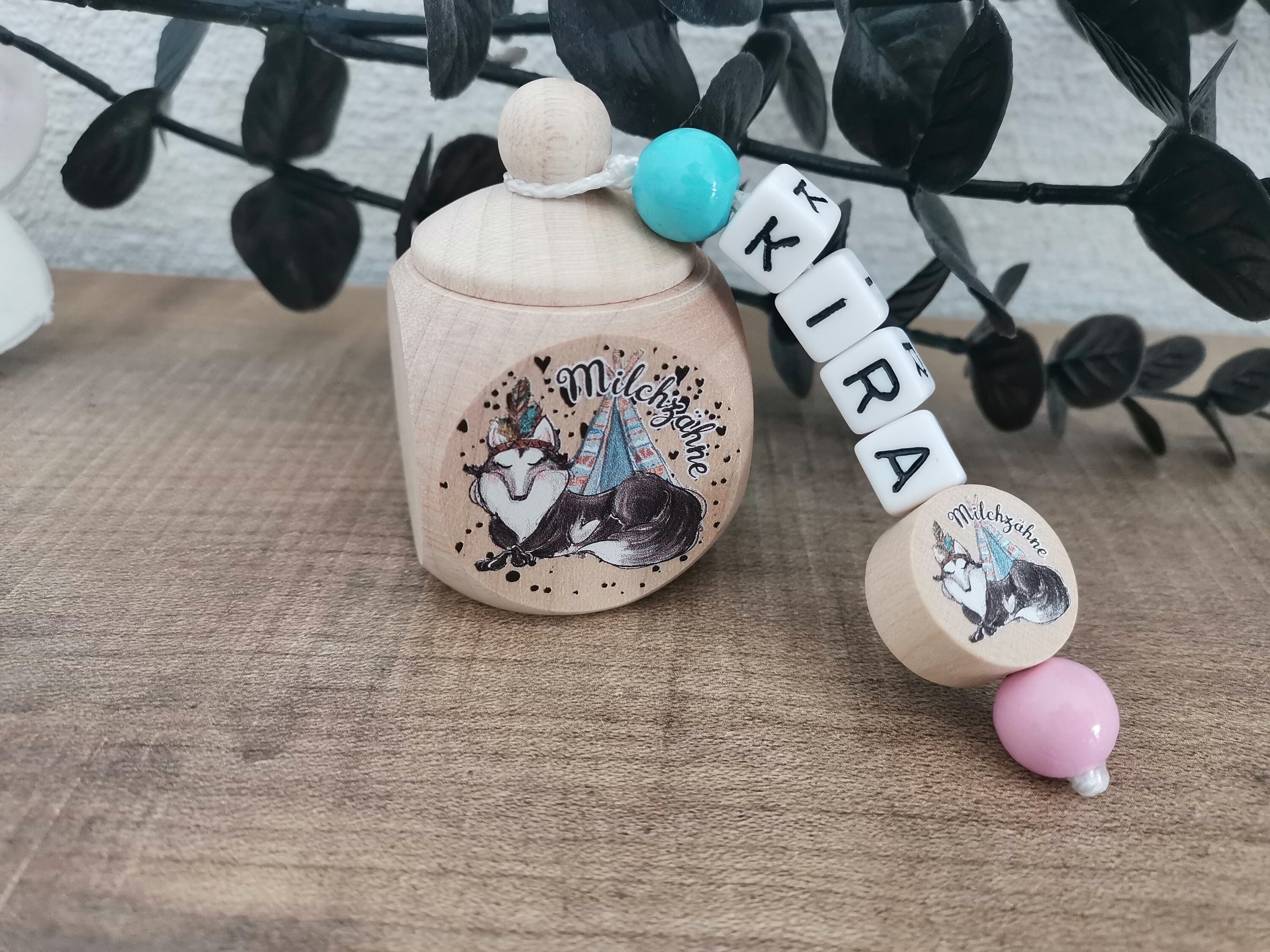 Personalisierte Zahndose Mit Name | Einhorn Motiv Für Milchzähne Mädchen | Holz Aufbewahrungsdose