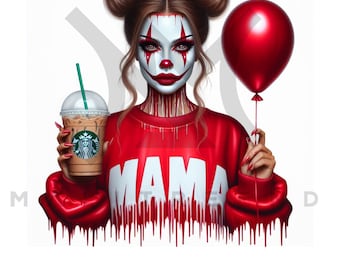 Scary Mama PNG Bundle: Halloween Clipart Designs (Digital Download